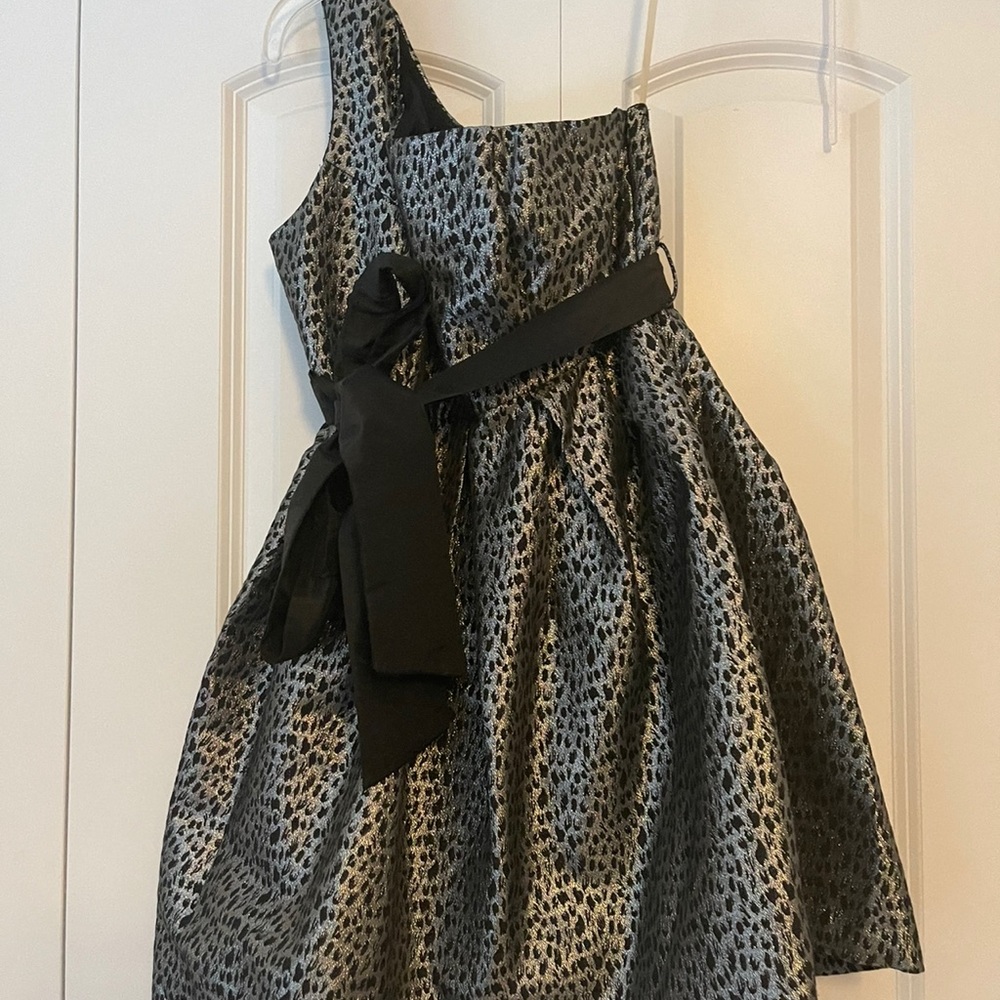 Forever 21 leopard print one shoulder dress med